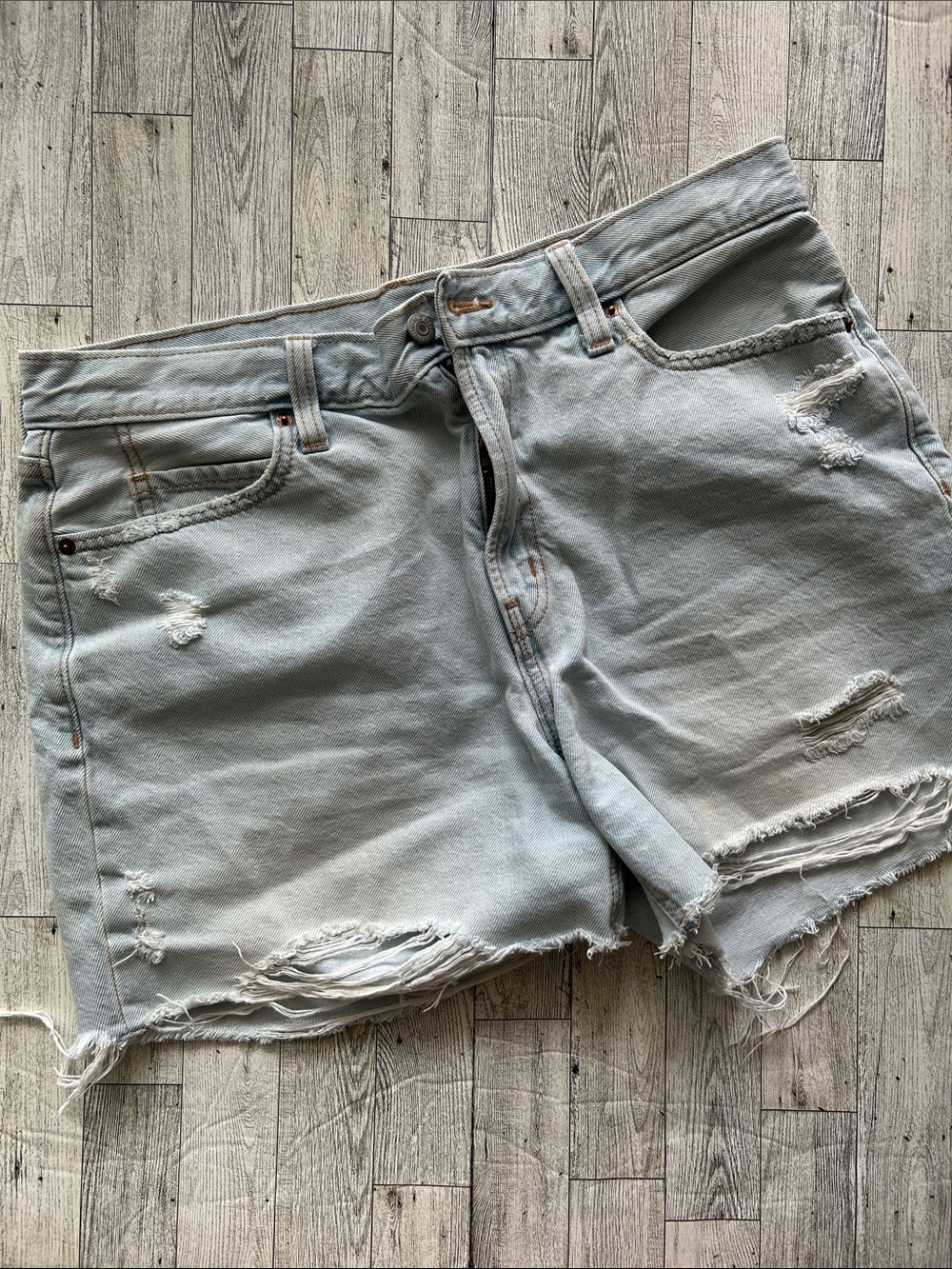 Old Navy high waisted slouchy straight distressed shorts 12